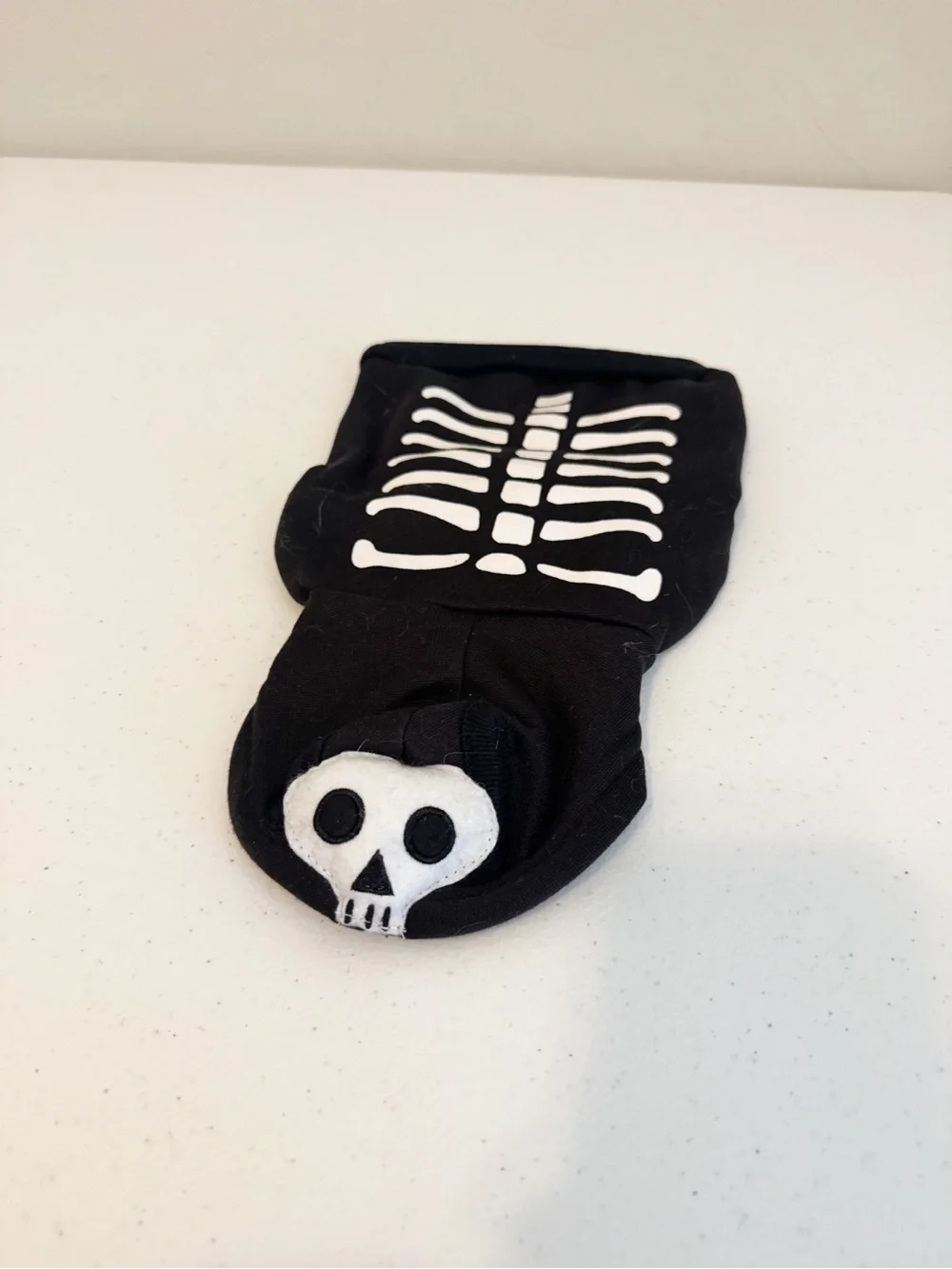 Black Glitter Skeleton Hoodie Costume for Cat or Small Dog - XS-S